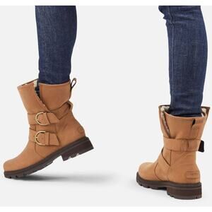 Sorel Phoenix Moto Boots Womens 11 Soft Suede Sheerling & Microfiber Lined Brown